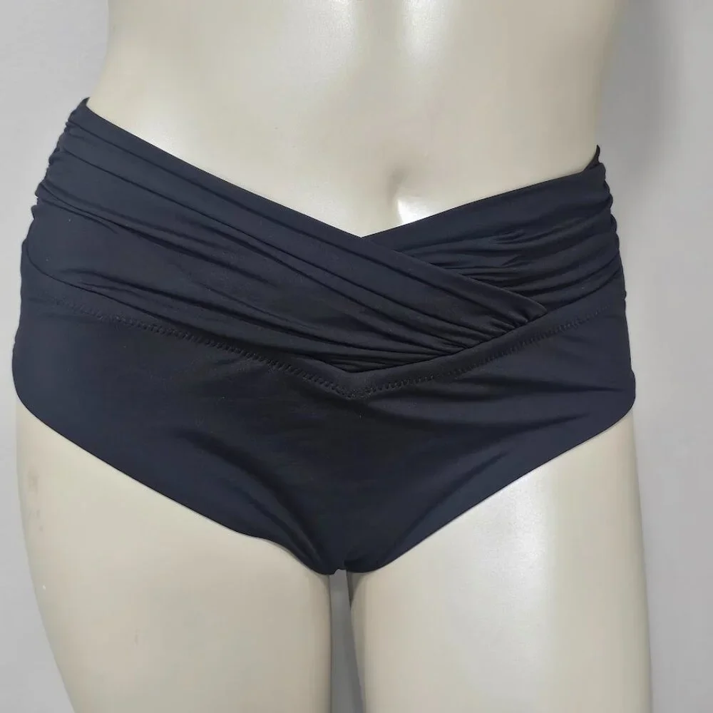Becca Etc Plus Size Marble Canyon High Waist Bikini Bottoms - Picture 2 of 5